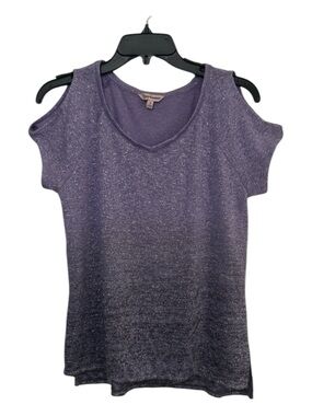Juicy Couture Metallic Ombre Cold Shoulder Knit Top S